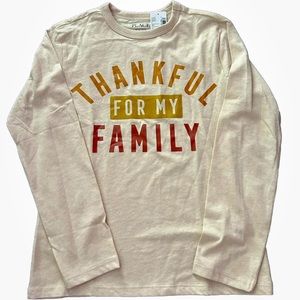 NWT The Children’s Place Thankful For My Family Long Sleeved Shirt Size M (7/8)